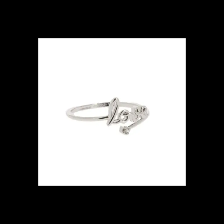 Bague argentee, love