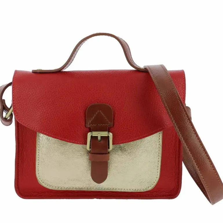 BALDONE sac cartable en cuir metallise