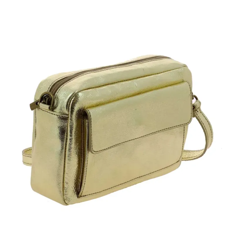 EMBER sac trotteur metallise en cuir