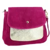 GOROKAS sac bandouliere en cuir effet metallisee
