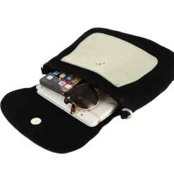 GOROKAS sac bandouliere en cuir effet metallisee