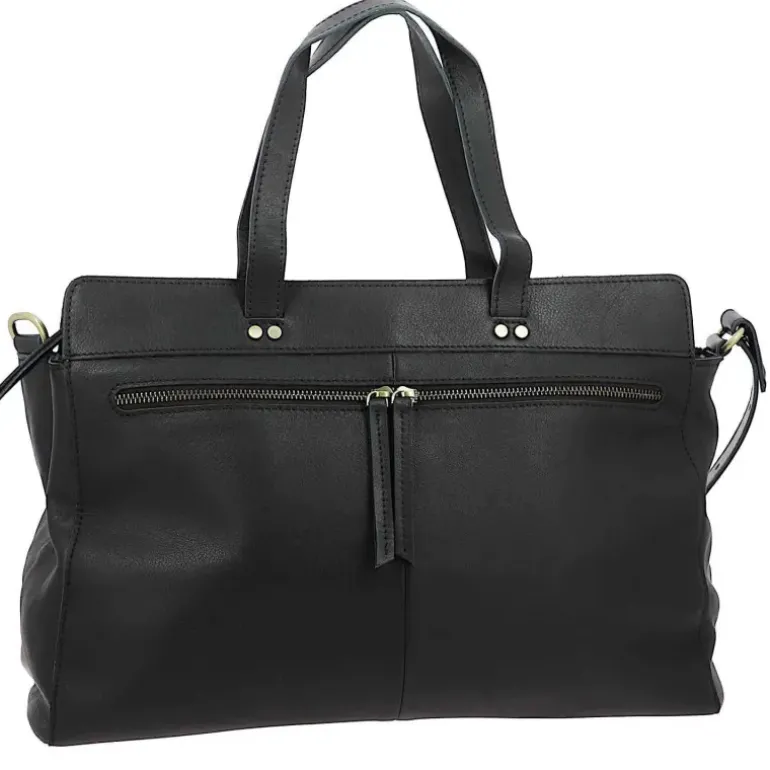 Grand sac cabas en cuir a bandouliere MORGANE