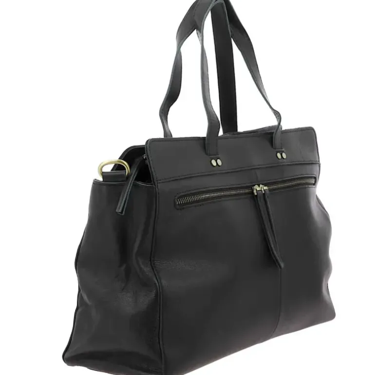 Grand sac cabas en cuir a bandouliere MORGANE