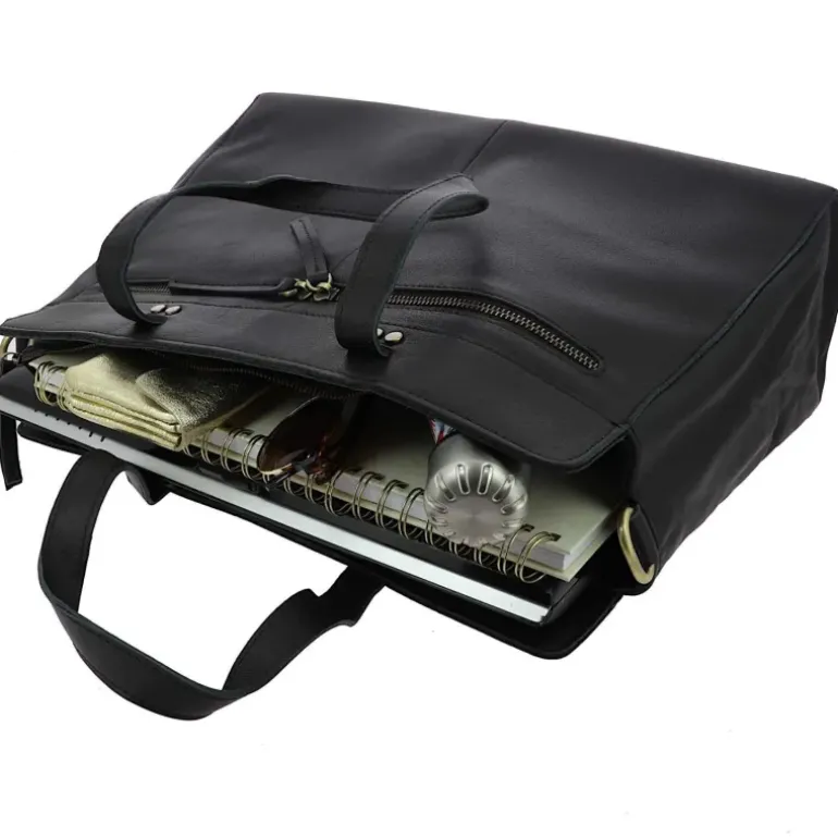 Grand sac cabas en cuir a bandouliere MORGANE