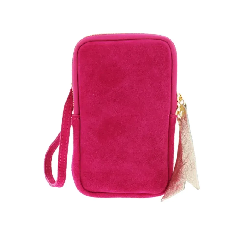 HACE mini sac a bandouliere pour telephone en cuir daim
