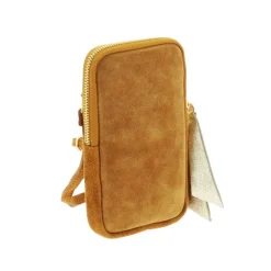 HACE mini sac a bandouliere pour telephone en cuir daim