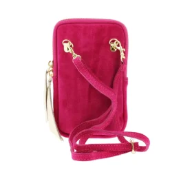 HACE mini sac a bandouliere pour telephone en cuir daim