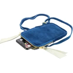 HACE mini sac a bandouliere pour telephone en cuir daim