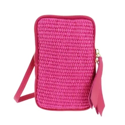 LOVIES sac pochette telephone en cuir effet paille