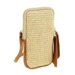 LOVIES sac pochette telephone en cuir effet paille