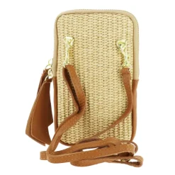 LOVIES sac pochette telephone en cuir effet paille