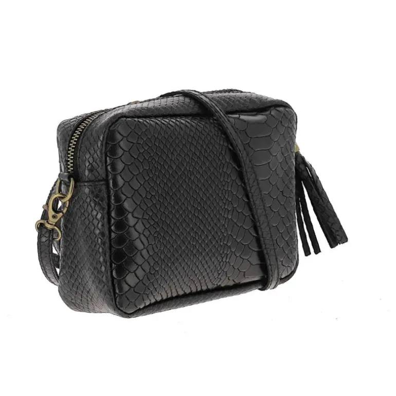 PACHO sac trotteur effet croco en cuir