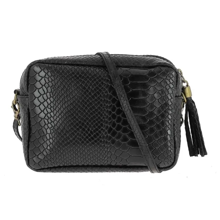 PACHO sac trotteur effet croco en cuir