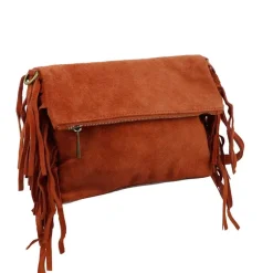 Sac a franges en cuir daim MILO