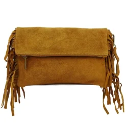 Sac a franges en cuir daim MILO