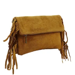 Sac a franges en cuir daim MILO